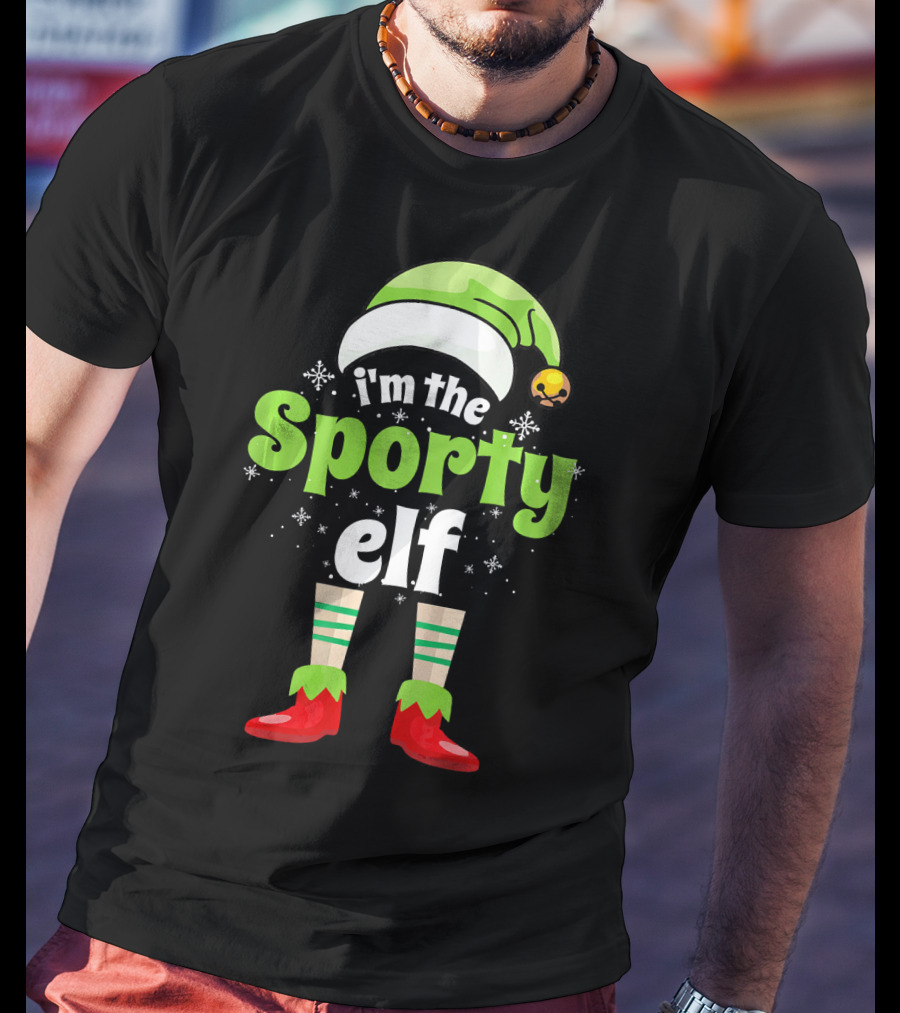 I'm The Sporty Elf Funny Family Holiday T-Shirt