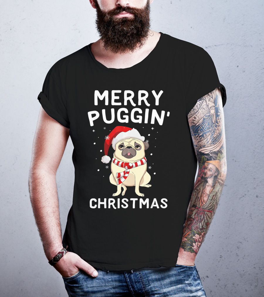 Merry Puggin' Christmas Santa Pug Holiday T-Shirt