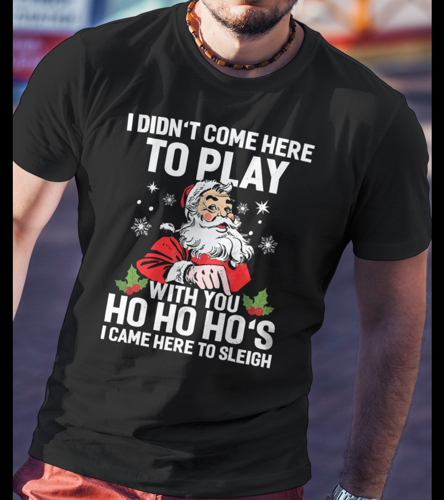 I Didn't Come Here To Play With You Ho Ho Ho's I Came Here To Sleigh Santa Holiday T-Shirt