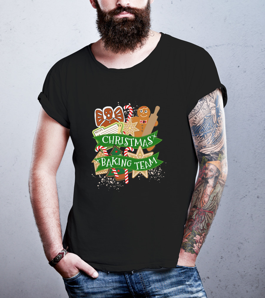 Christmas Baking Team Gingerbread Candy Cane Cookie Recipe Bowtie T-Shirt