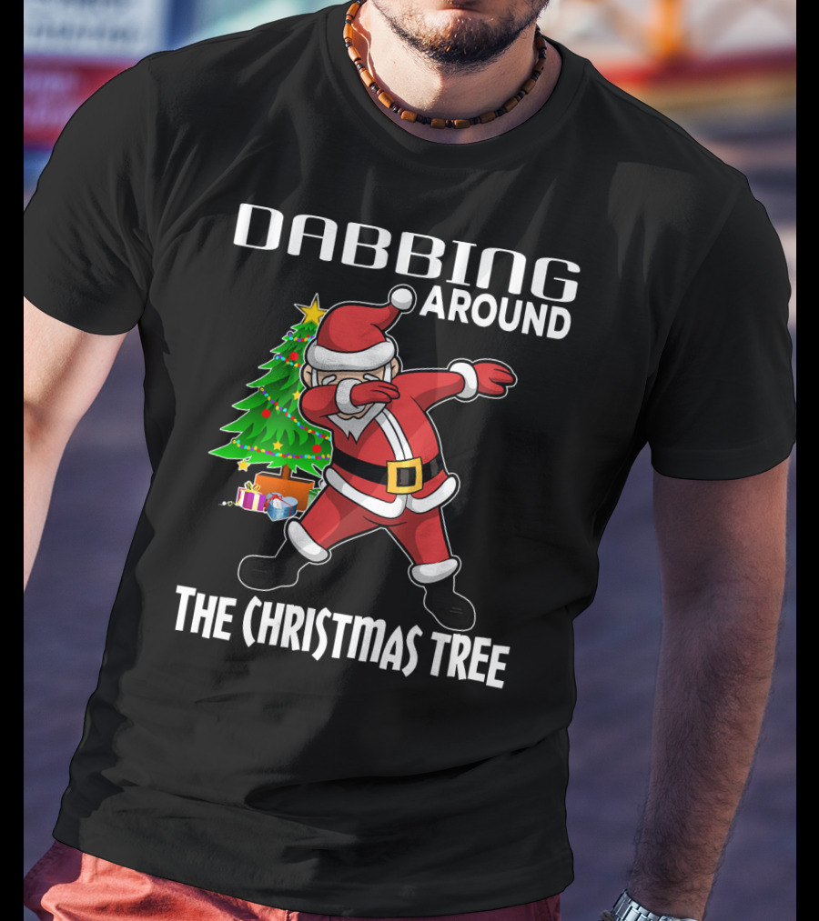 Dabbing Around The Christmas Tree Santa Claus With Presents T-Shirt
