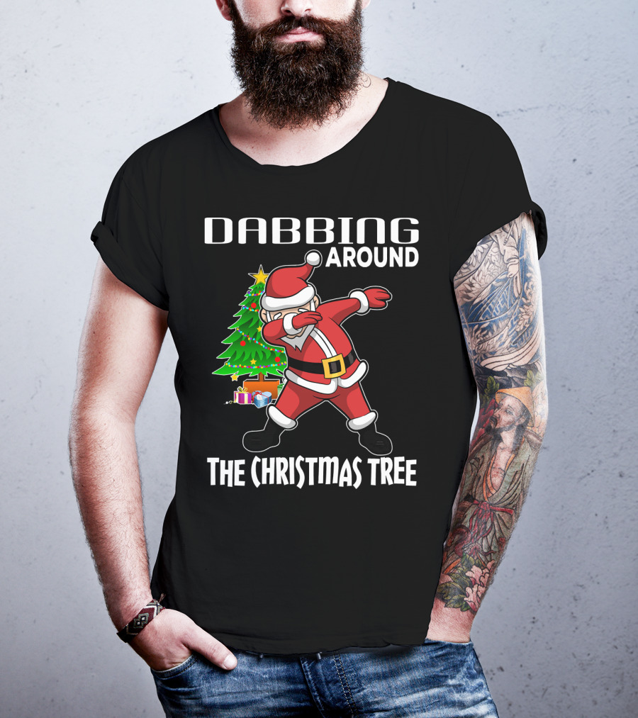 Dabbing Around The Christmas Tree Santa Claus With Presents T-Shirt