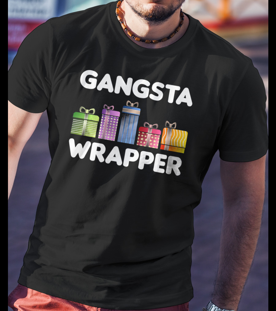 Gangsta Wrapper Funny Christmas Cool Xmas Pun T-Shirt