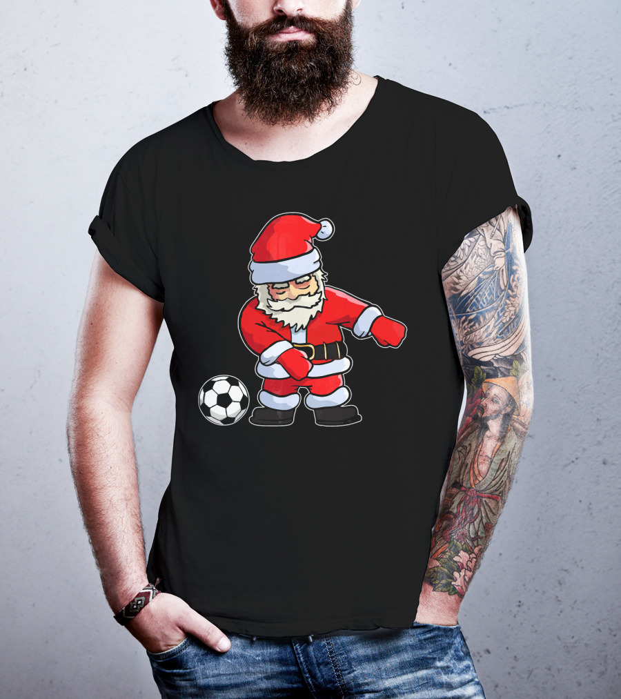 Santa Claus Dancing With Soccer Ball T-Shirt
