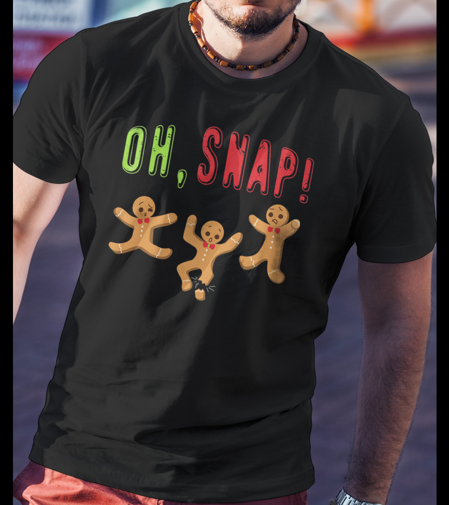 Oh Snap Funny Surprised Gingerbread Trio T-Shirt