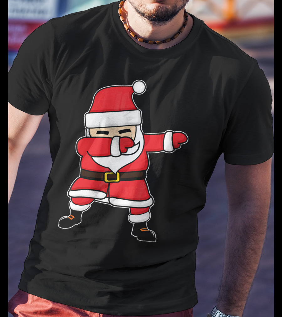 Dabbing Santa Claus Funny Christmas Pose T-Shirt