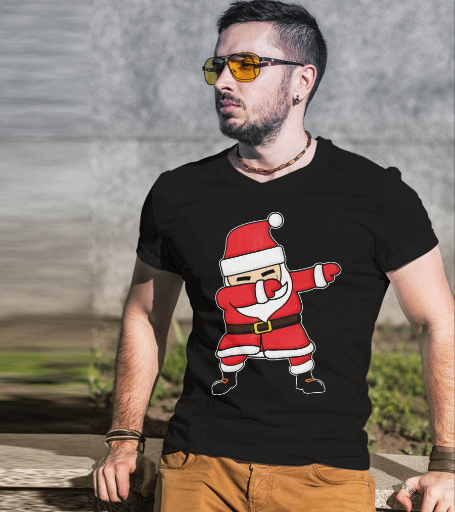 Dabbing Santa Claus Funny Christmas Pose T-Shirt