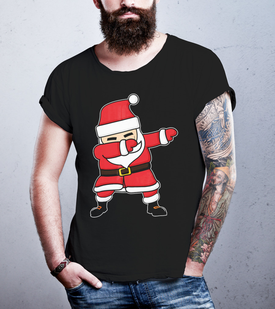 Dabbing Santa Claus Funny Christmas Pose T-Shirt