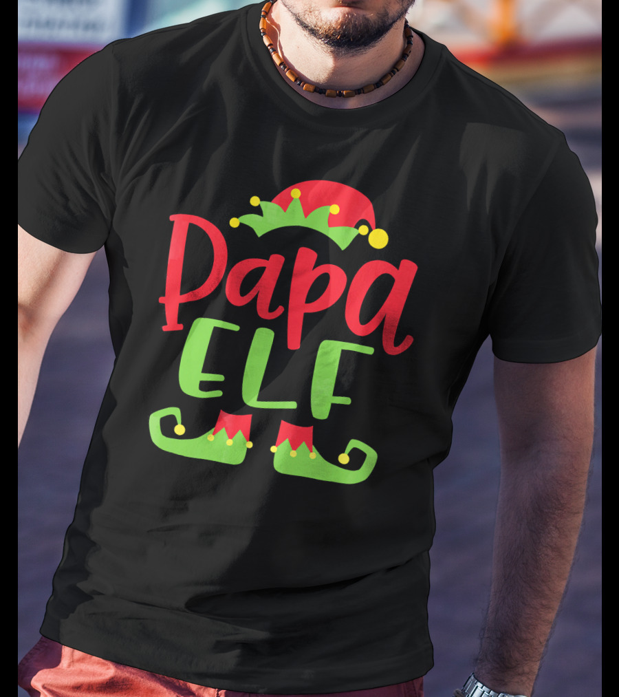 Papa Elf Christmas Match Holiday Humor T-Shirt