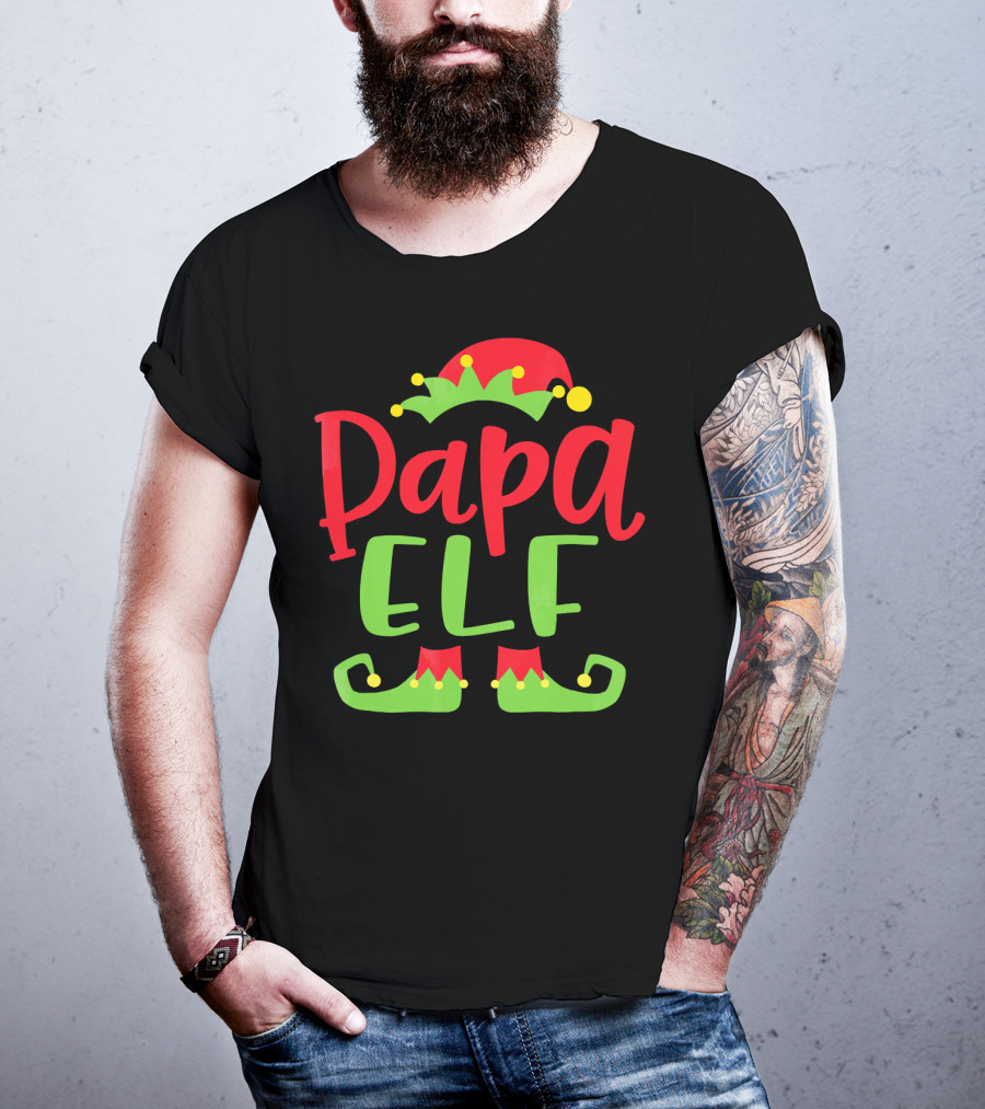 Papa Elf Christmas Match Holiday Humor T-Shirt