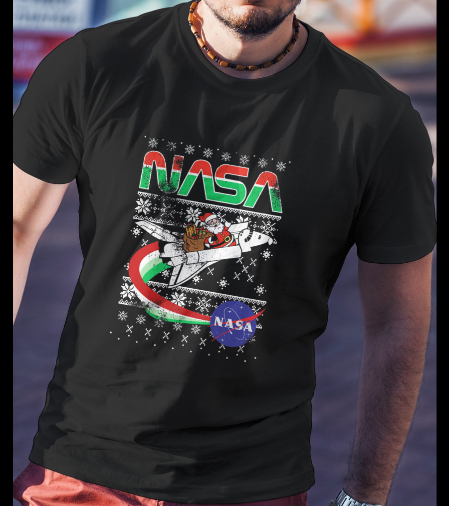 NASA Santa Sleigh Rocket Christmas Extravaganza T-Shirt