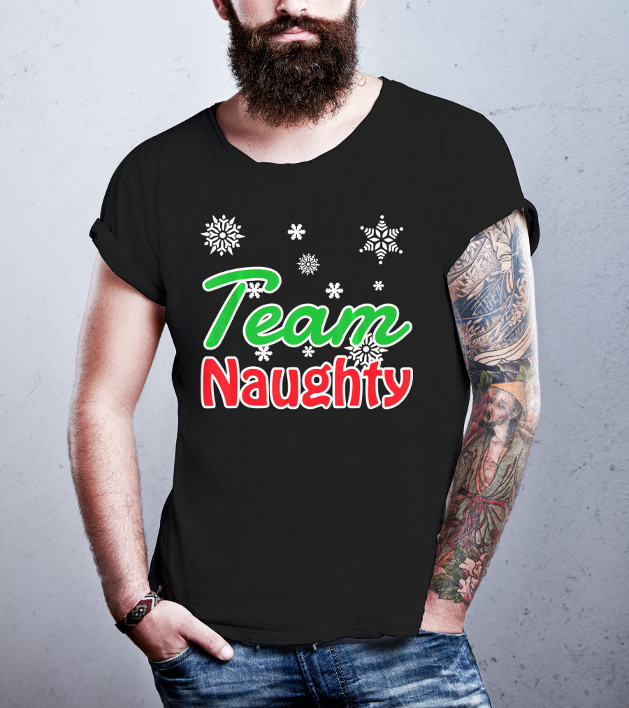 Team Naughty Santa Family Snowflakes T-Shirt