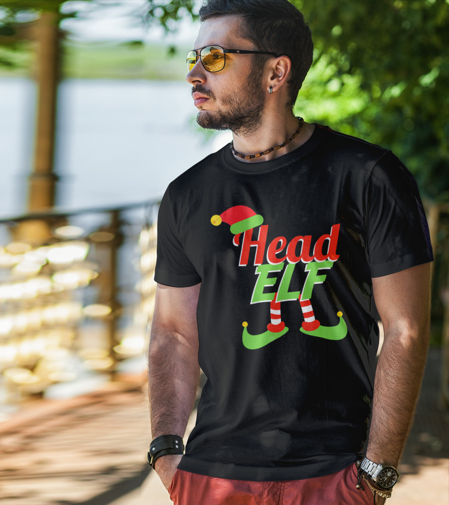 Head Elf Christmas Outfit With Hat And Curled Shoes T-Shirt