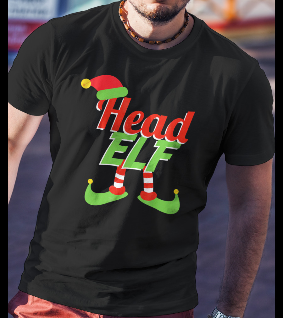 Head Elf Christmas Outfit With Hat And Curled Shoes T-Shirt