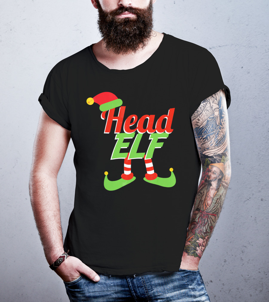 Head Elf Christmas Outfit With Hat And Curled Shoes T-Shirt