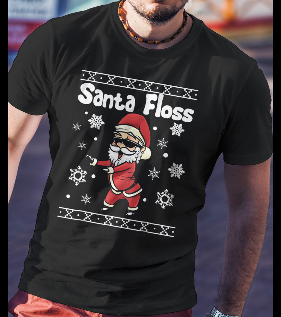 Santa Floss Snowflakes Holiday Dance T-Shirt