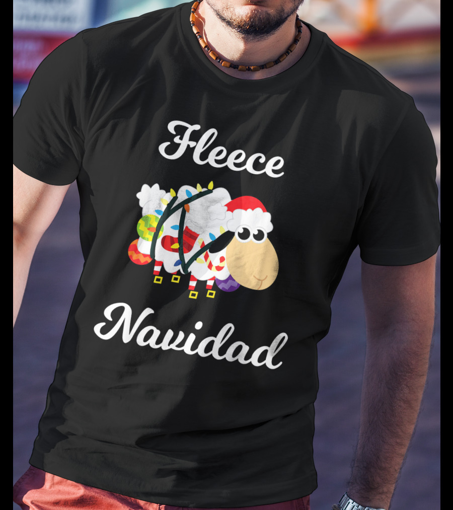 Fleece Navidad Funny Feliz Mexican Sheep Christmas Jumper Santa Hat T-Shirt