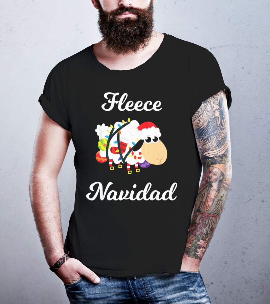 Fleece Navidad Funny Feliz Mexican Sheep Christmas Jumper Santa Hat T-Shirt