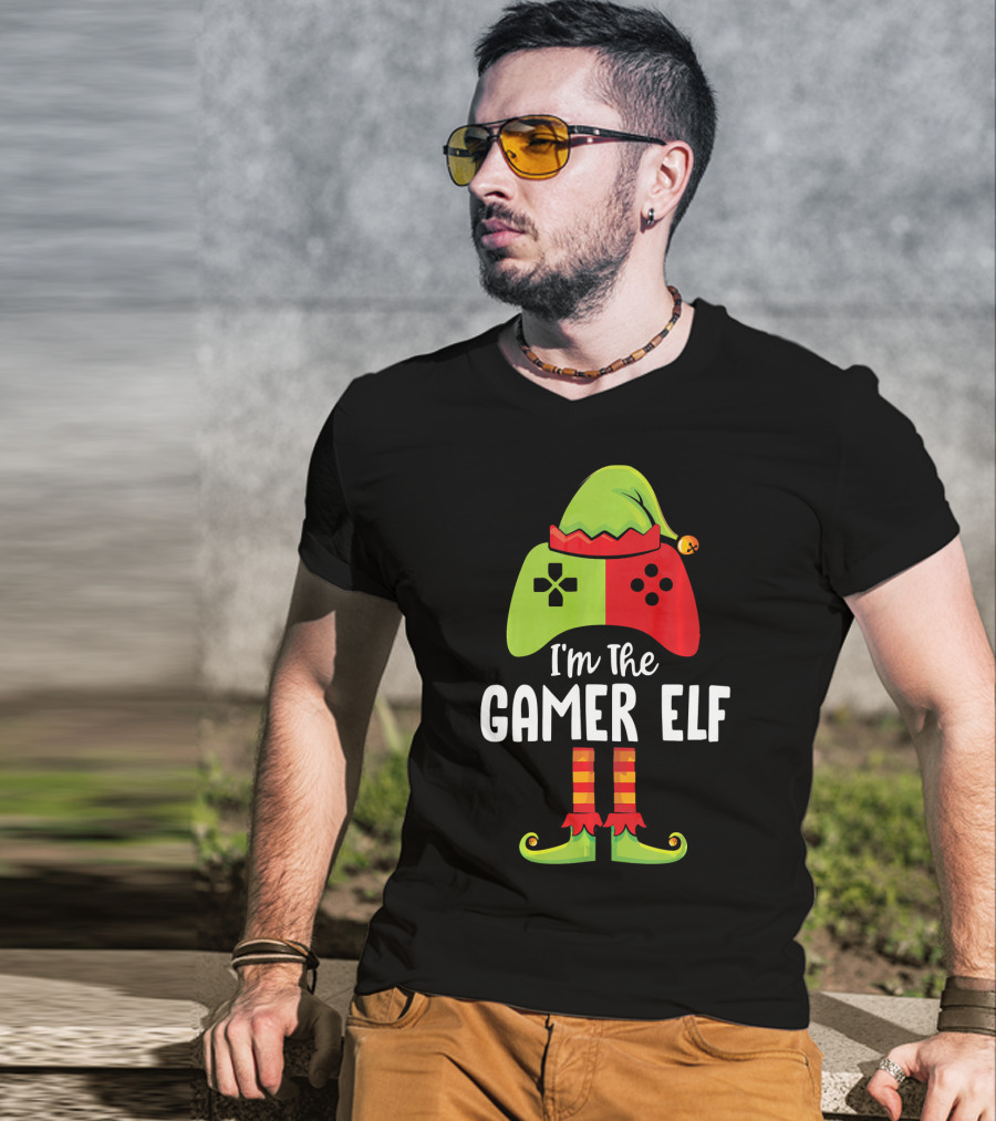 I'm The Gamer Elf Controller Hat Festive Costume T-Shirt