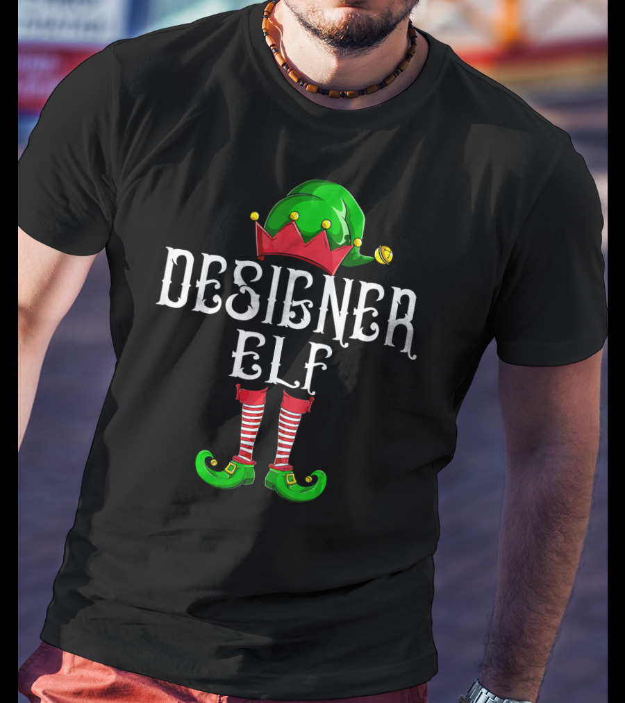 Designer Elf Xmas Elves Festive Holiday T-Shirt