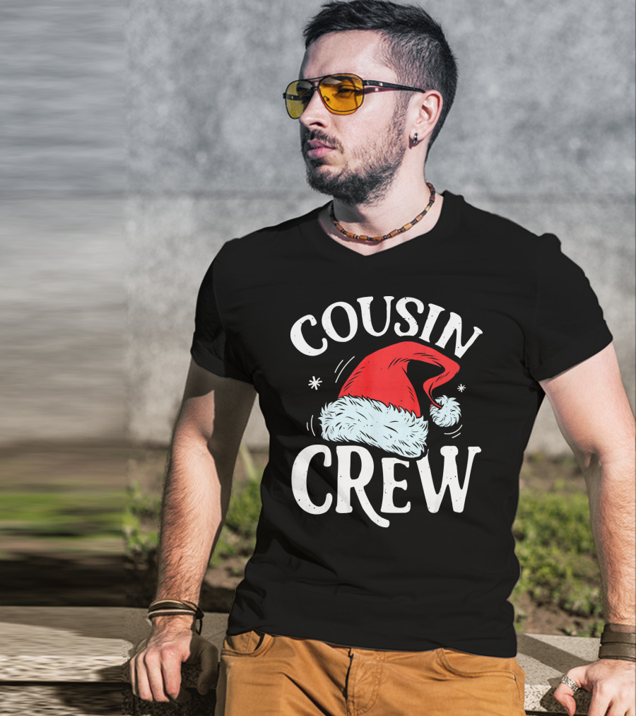 Cousin Crew Santa Hat Christmas T-Shirt