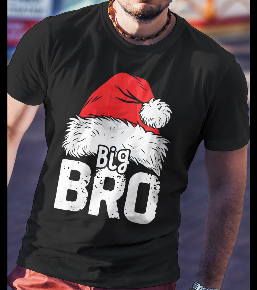 Big Bro Santa Hat Christmas T-Shirt