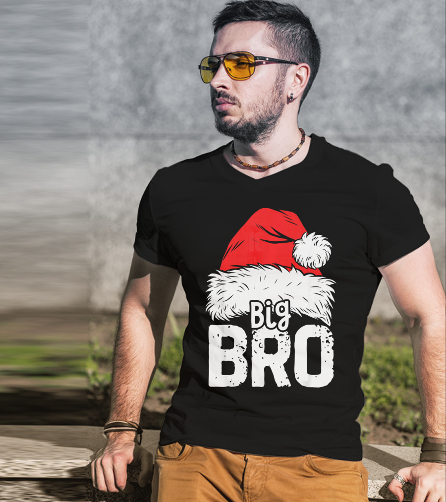 Big Bro Santa Hat Christmas T-Shirt