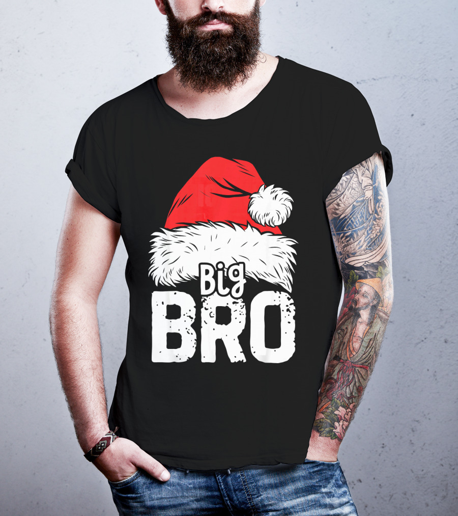 Big Bro Santa Hat Christmas T-Shirt