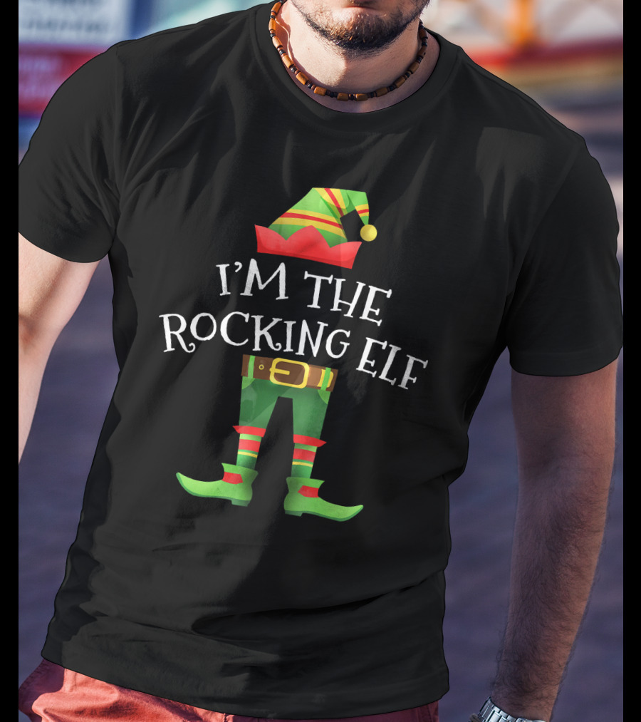 I'm The Rocking Elf Christmas Costume Group T-Shirt