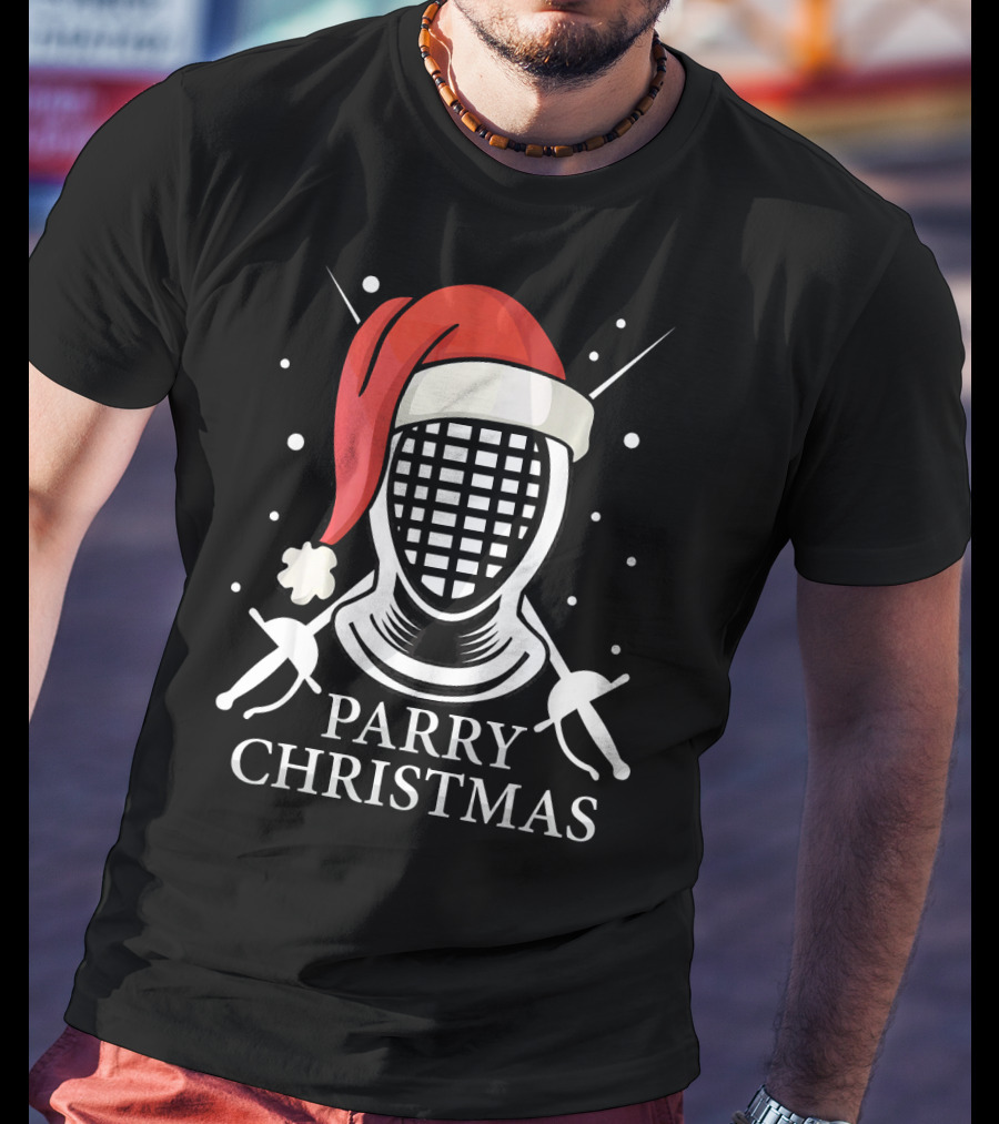 Parry Christmas Fencing Santa T-Shirt