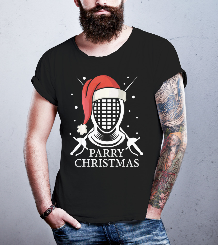 Parry Christmas Fencing Santa T-Shirt