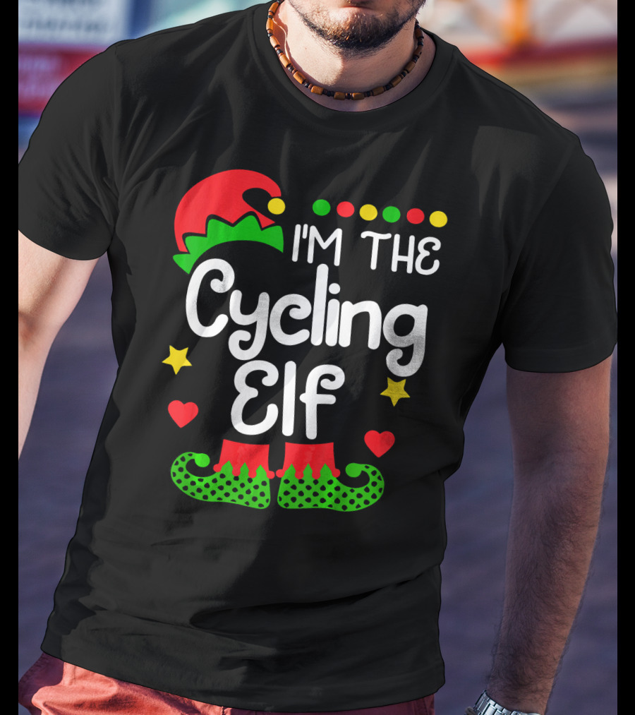I'm The Cycling Elf Christmas Family Holiday Fun T-Shirt