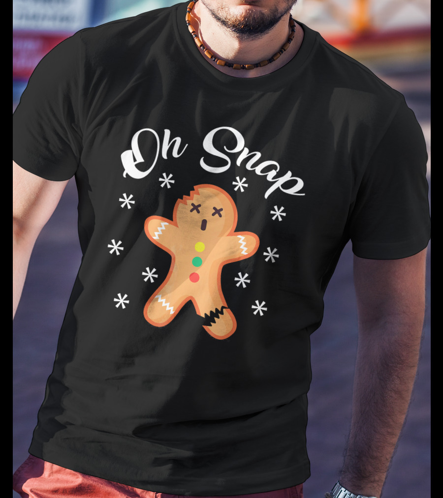 Oh Snap Broken Gingerbread Man Holiday Humor T-Shirt