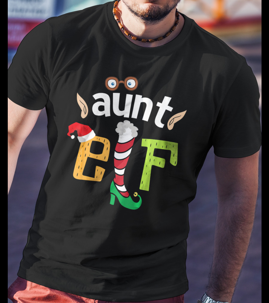 Aunt Elf Elf Squad Family Christmas Holiday Magic T-Shirt