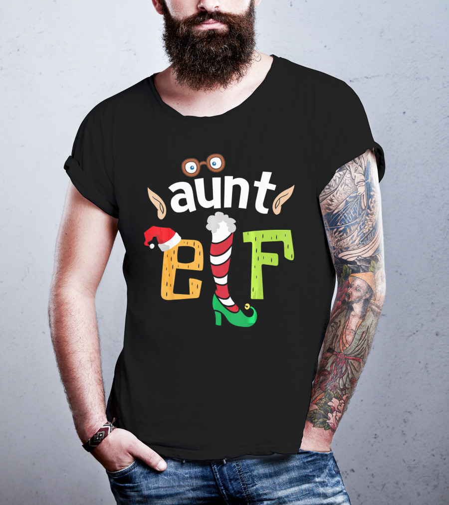Aunt Elf Elf Squad Family Christmas Holiday Magic T-Shirt