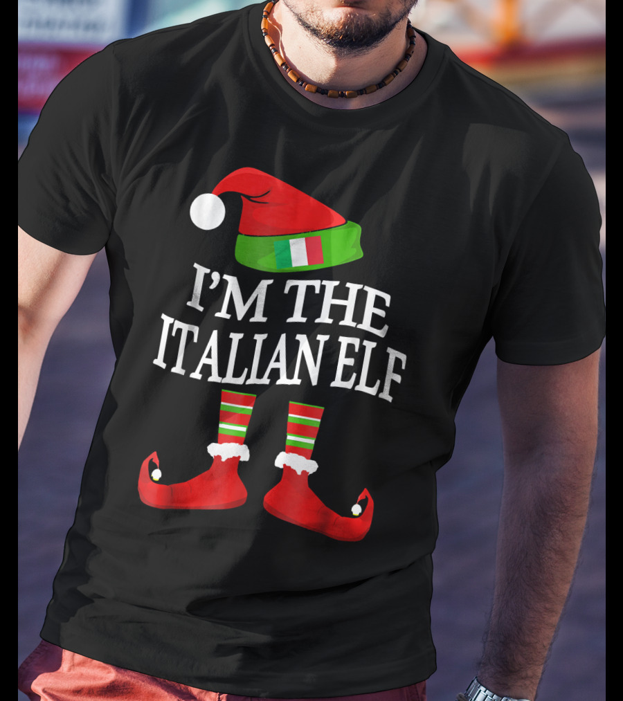I'm The Italian Elf Festive Christmas Group Family Pajama Holiday Matching T-Shirt