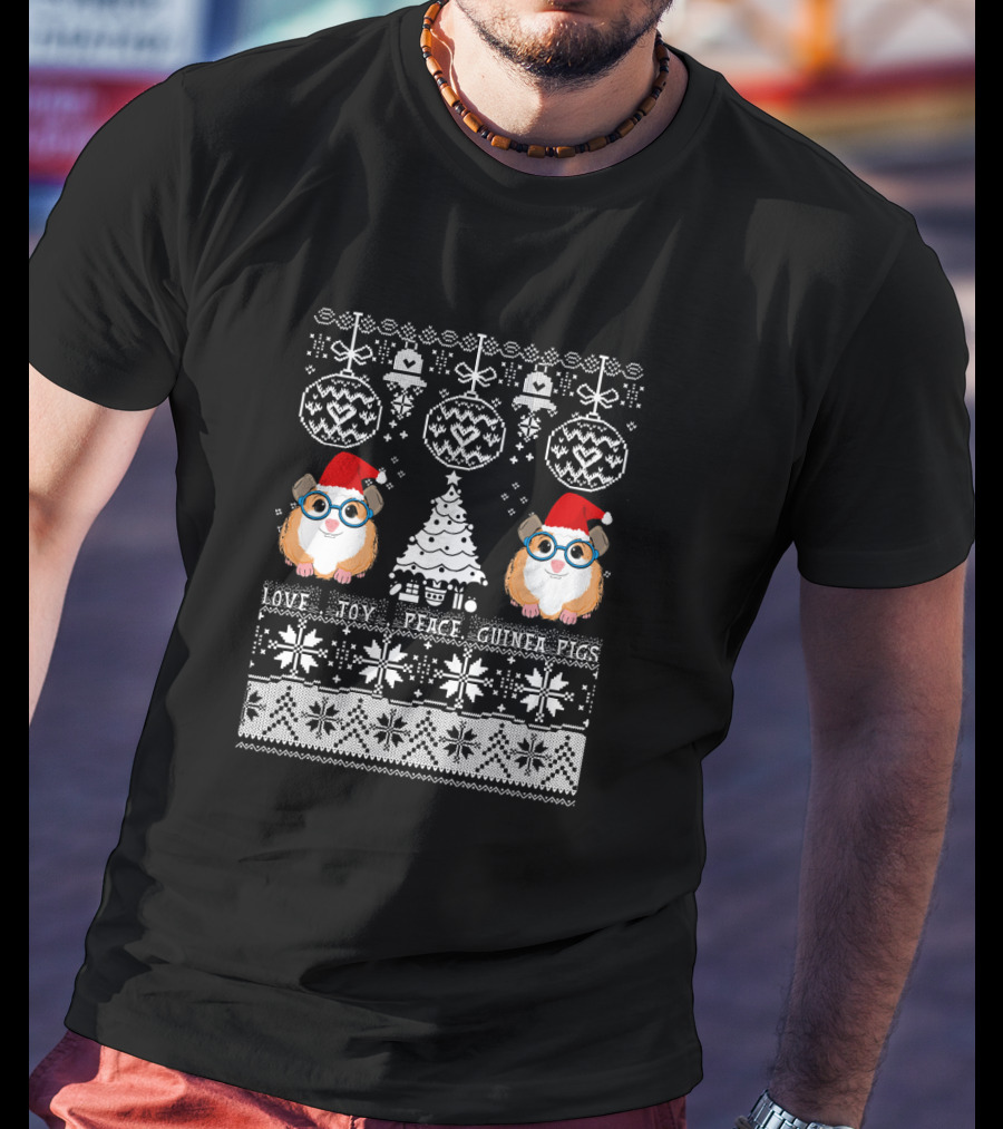 Love Toy Peace Guinea Pigs Christmas T-Shirt