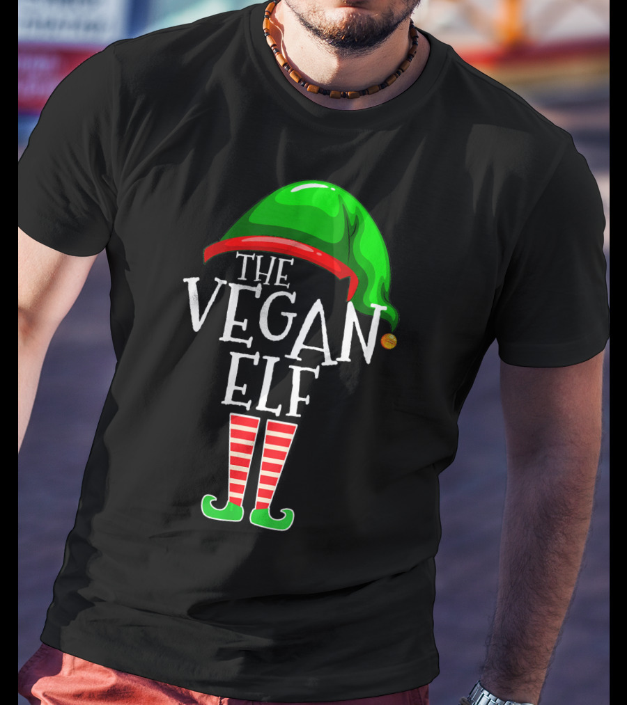 The Vegan Elf Holiday Humor Christmas T-Shirt