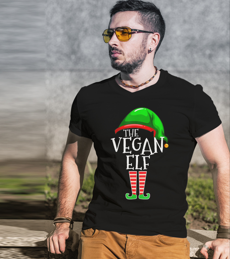 The Vegan Elf Holiday Humor Christmas T-Shirt