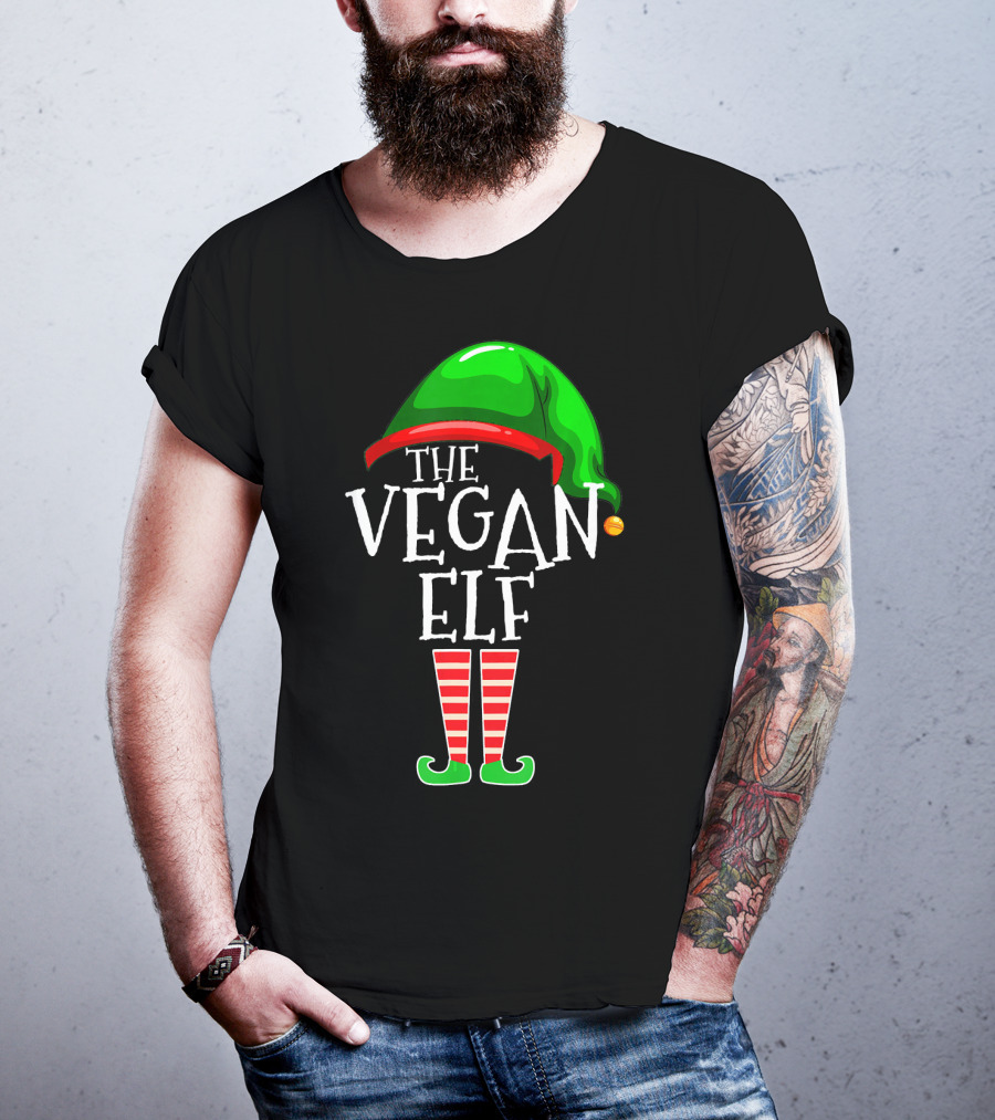 The Vegan Elf Holiday Humor Christmas T-Shirt