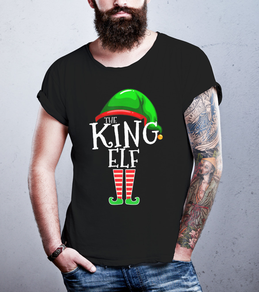 The King Elf Family Matching Group Christmas Outfit Holiday Helper T-Shirt