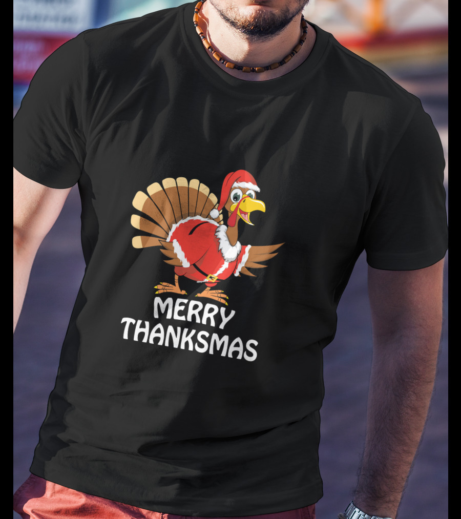 Merry Thanksmas Santa Turkey T-Shirt