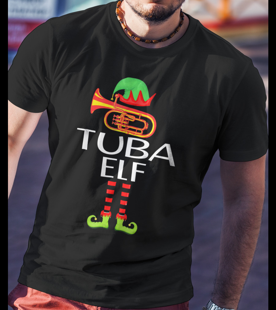 Humorous Tuba Elf Festive Funny For Who Lover T-Shirt