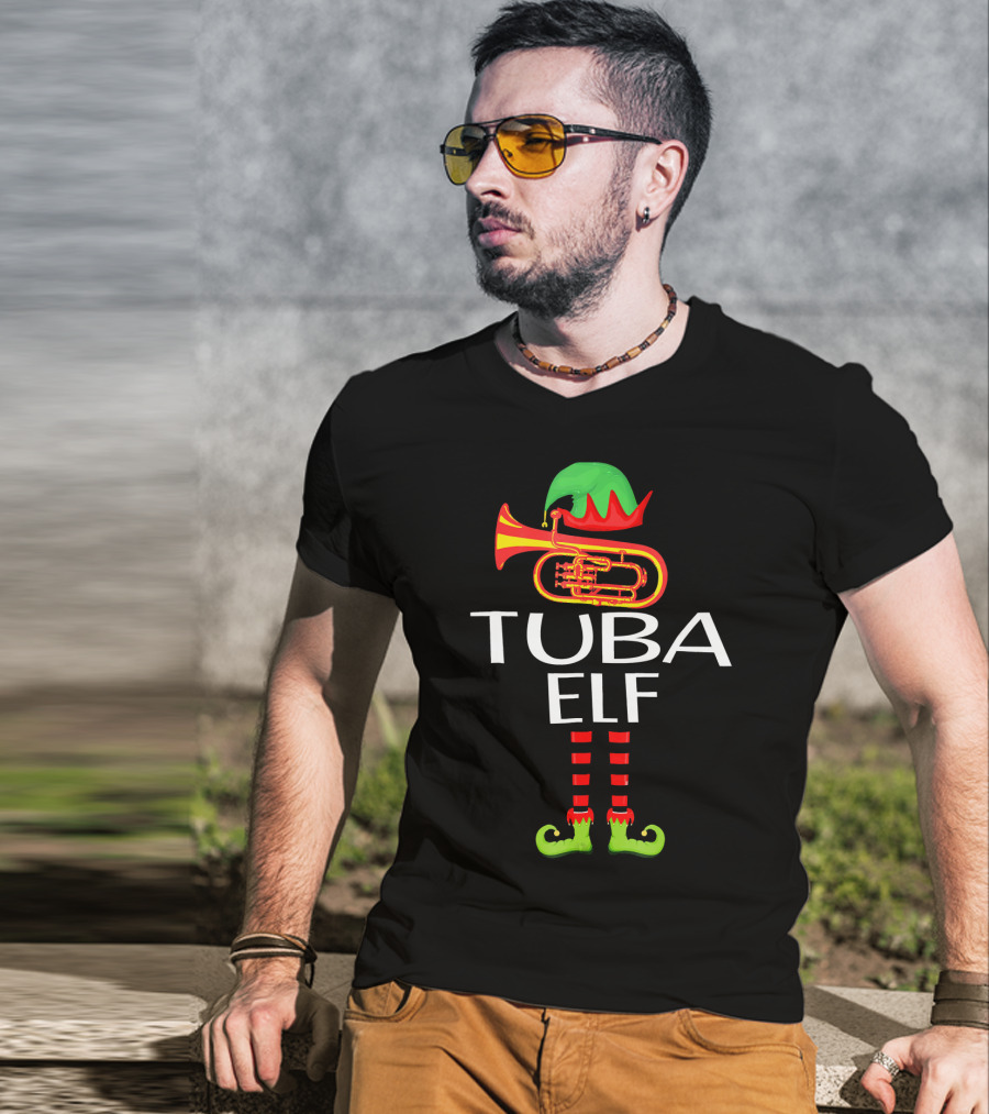 Humorous Tuba Elf Festive Funny For Who Lover T-Shirt