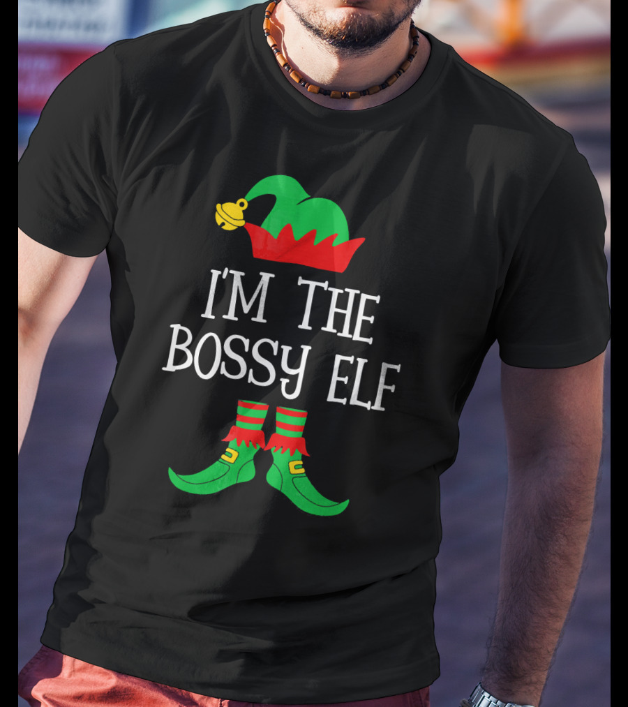 I'M THE BOSSY ELF Family Group Christmas Matching T-Shirt