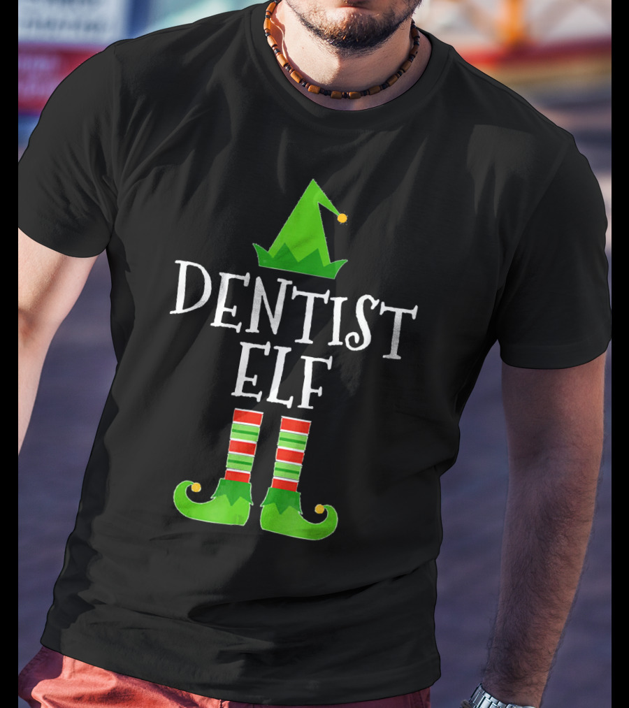 Dentist Elf Funny Christmas Holiday Dental T-Shirt