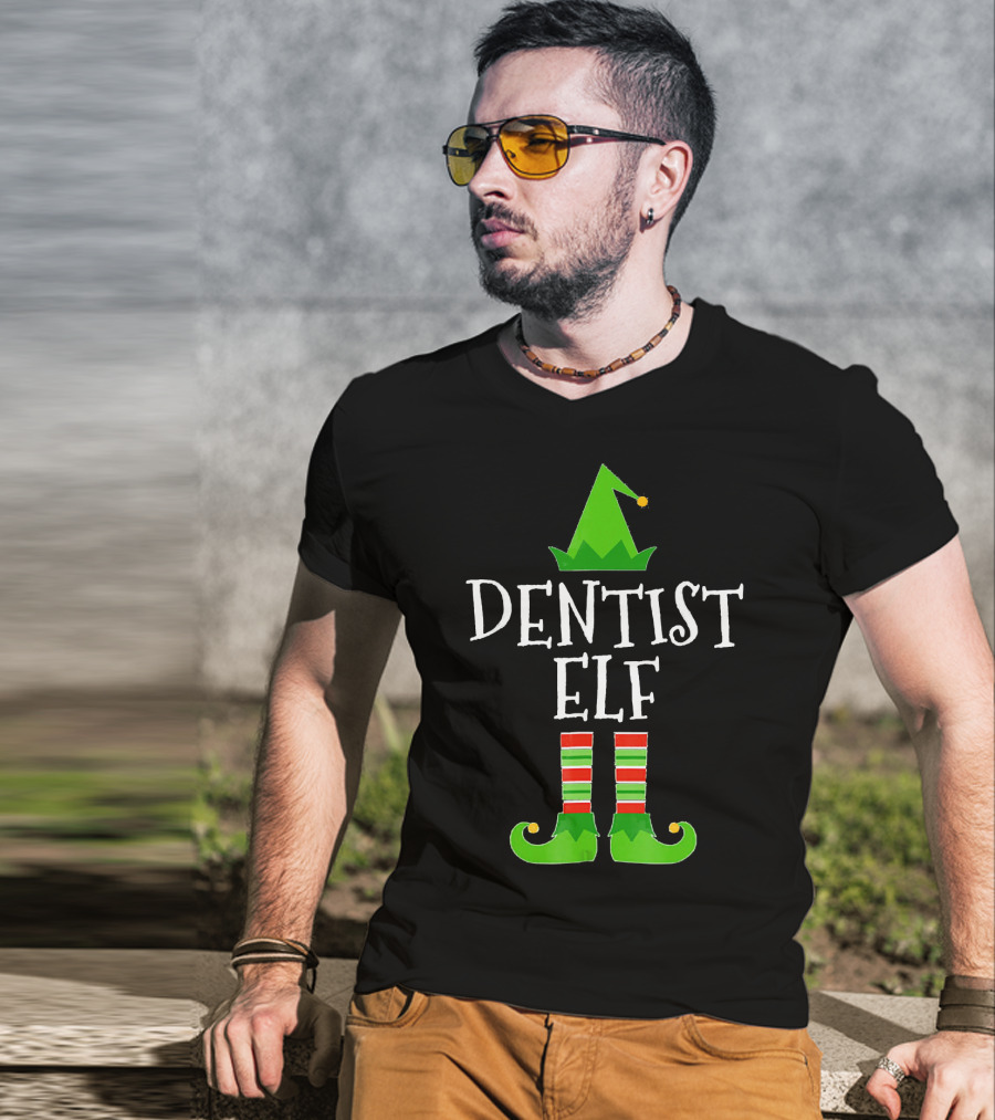 Dentist Elf Funny Christmas Holiday Dental T-Shirt