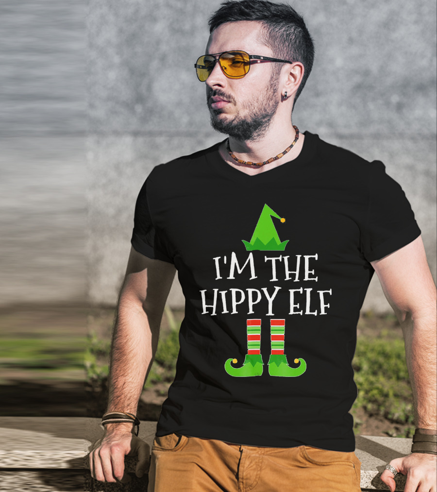 I'm The Hippy Elf Festive Family Group Holiday T-Shirt