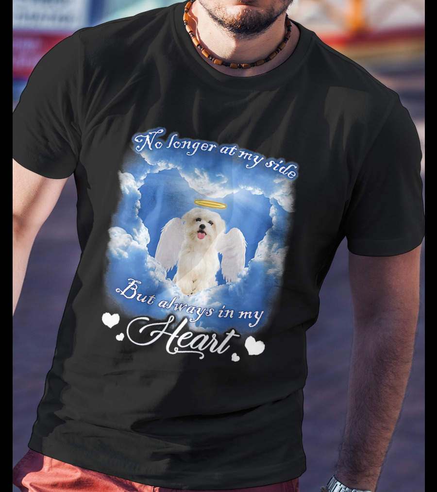 No Longer At My Side But Always In My Heart Dog Angel Clouds T-Shirt