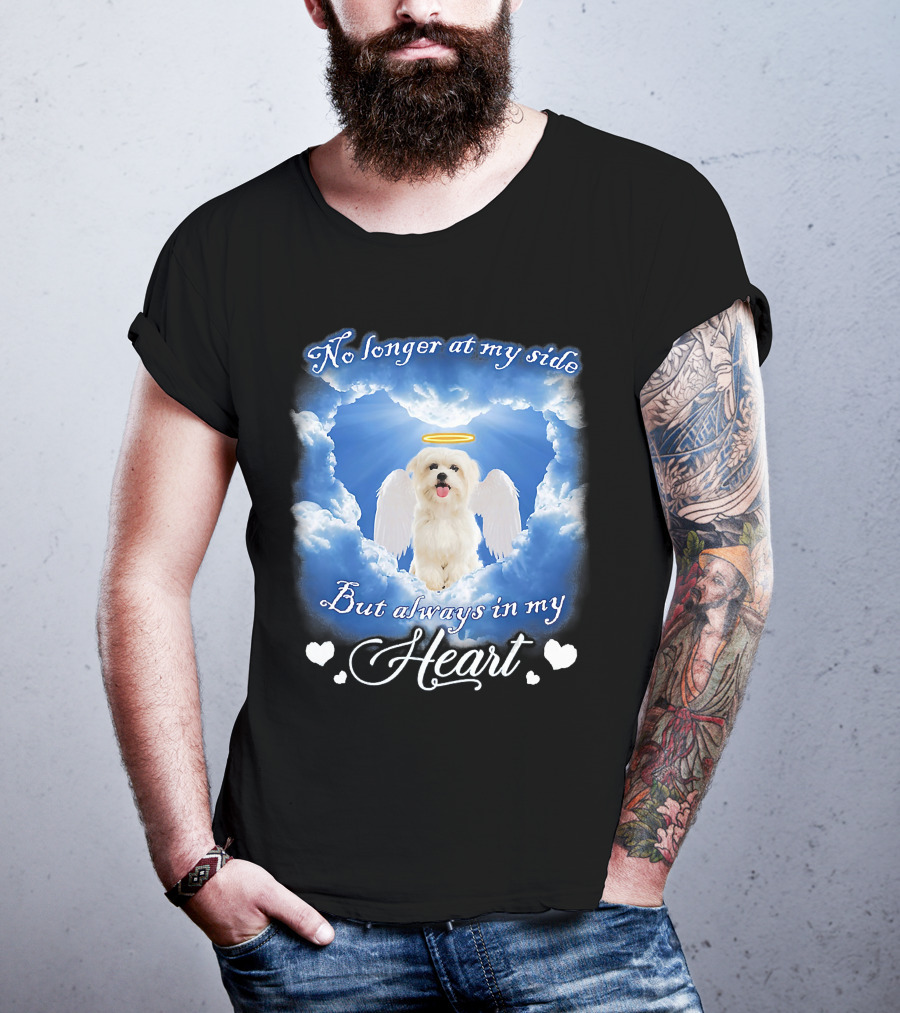 No Longer At My Side But Always In My Heart Dog Angel Clouds T-Shirt